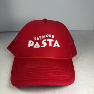 Nissin Cap 'Eat More Pasta' Red Mesh Back Snapback Rope Hat‎
